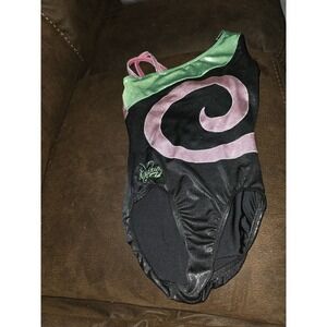 GK gymnastics dance leotard nastia super girl swirl size adult XS teen girl